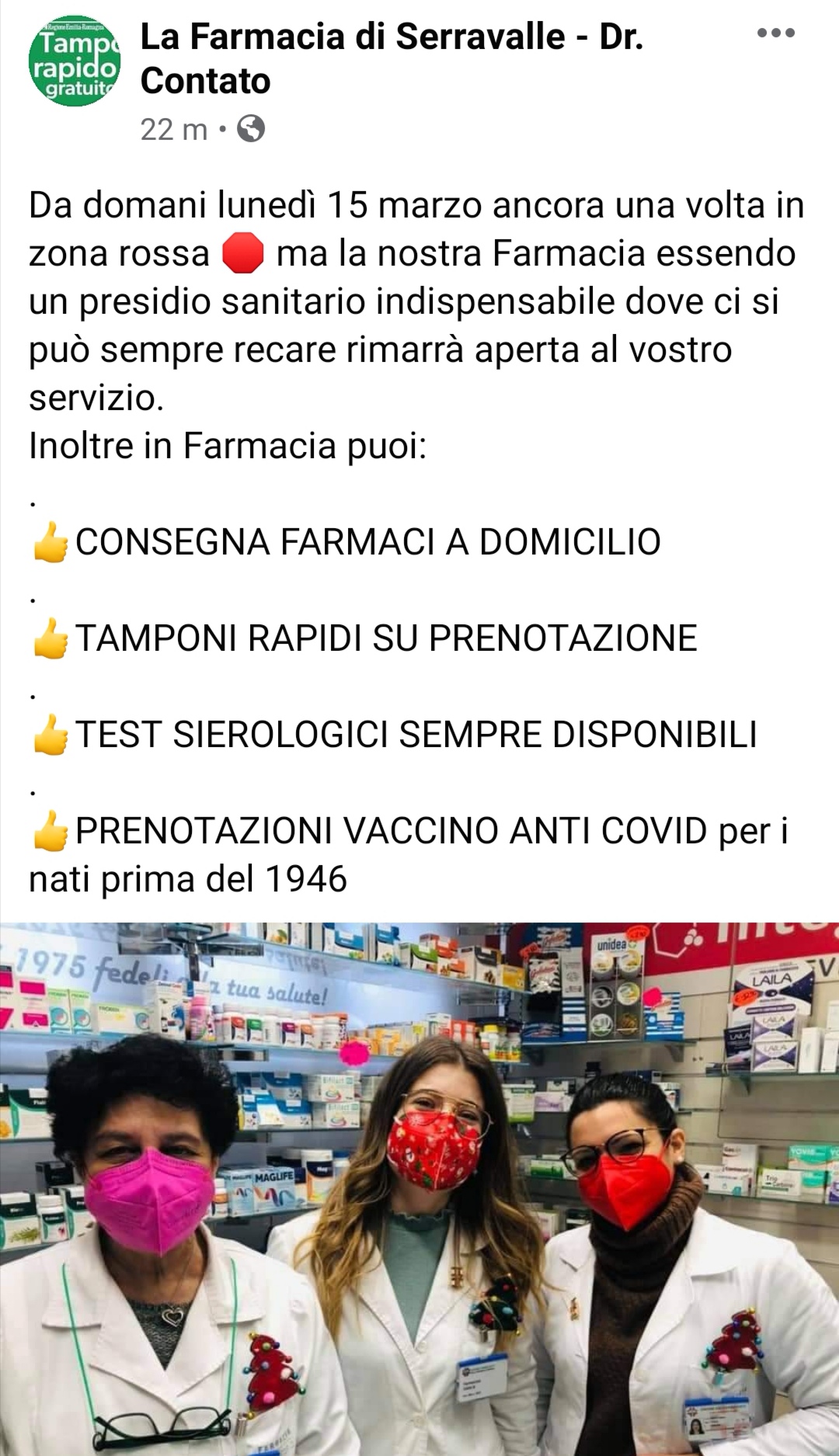 Serravalle La Farmacia Dr Contatto Informa I Cittadini Che Anche Se Si E In Zona Rossa I 