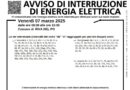 SERRAVALLE – AVVISO – INTERRUZIONE DELLA CORRENTE ELETTRICA VENERDI 7 MARZO 2025